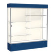 Spirit Navy Display Case (Lighted), Plaque Fabric Back w/ Satin Natural aluminum frame finish, 80"H x 72"W x 16"D