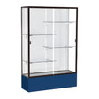 Spirit Navy Display Case (Unighted), White Laminate Back w/ Dark Bronze aluminum frame finish, 72"H x 48"W x 16"D