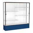 Spirit Navy Display Case (Unighted), White Laminate Back w/ Dark Bronze aluminum frame finish, 72"H x 72"W x 16"D