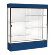 Spirit Navy Display Case (Lighted), White Laminate Back w/ Dark Bronze aluminum frame finish, 80"H x 72"W x 16"D