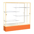 Spirit Orange Display Case (Unighted), Mirror Back w/ Champagne aluminum frame finish, 72"H x 72"W x 16"D