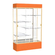Spirit Orange Display Case (Lighted), Mirror Back w/ Champagne aluminum frame finish, 80"H x 48"W x 16"D