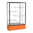 Spirit Orange Display Case (Unighted), Mirror Back w/ Dark Bronze aluminum frame finish, 72"H x 48"W x 16"D