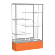 Spirit Orange Display Case (Unighted), Mirror Back w/ Satin Natural aluminum frame finish, 72"H x 48"W x 16"D