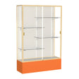 Spirit Orange Display Case (Unighted), Plaque Fabric Back w/ Champagne aluminum frame finish, 72"H x 48"W x 16"D