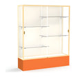 Spirit Orange Display Case (Unighted), Plaque Fabric Back w/ Champagne aluminum frame finish, 72"H x 60"W x 16"D