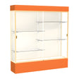Spirit Orange Display Case (Lighted), Plaque Fabric Back w/ Champagne aluminum frame finish, 80"H x 72"W x 16"D