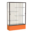 Spirit Orange Display Case (Unighted), Plaque Fabric Back w/ Dark Bronze aluminum frame finish, 72"H x 48"W x 16"D