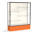 Spirit Orange Display Case (Unighted), Plaque Fabric Back w/ Dark Bronze aluminum frame finish, 72"H x 60"W x 16"D