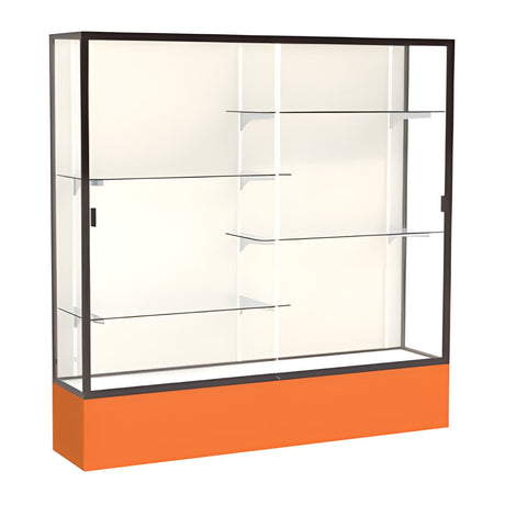Spirit Orange Display Case (Unighted), Plaque Fabric Back w/ Dark Bronze aluminum frame finish, 72"H x 72"W x 16"D