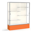 Spirit Orange Display Case (Unighted), Plaque Fabric Back w/ Satin Natural aluminum frame finish, 72"H x 60"W x 16"D