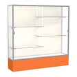 Spirit Orange Display Case (Unighted), Plaque Fabric Back w/ Satin Natural aluminum frame finish, 72"H x 72"W x 16"D