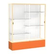 Spirit Orange Display Case (Unighted), White Laminate Back w/ Champagne aluminum frame finish, 72"H x 60"W x 16"D