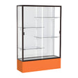 Spirit Orange Display Case (Unighted), White Laminate Back w/ Dark Bronze aluminum frame finish, 72"H x 48"W x 16"D