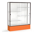 Spirit Orange Display Case (Unighted), White Laminate Back w/ Dark Bronze aluminum frame finish, 72"H x 60"W x 16"D