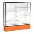 Spirit Orange Display Case (Unighted), White Laminate Back w/ Dark Bronze aluminum frame finish, 72"H x 72"W x 16"D