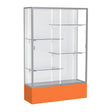 Spirit Orange Display Case (Unighted), White Laminate Back w/ Satin Natural aluminum frame finish, 72"H x 48"W x 16"D