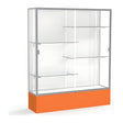 Spirit Orange Display Case (Unighted), White Laminate Back w/ Satin Natural aluminum frame finish, 72"H x 60"W x 16"D