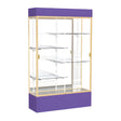 Spirit Purple Display Case (Lighted), Mirror Back w/ Champagne aluminum frame finish, 80"H x 48"W x 16"D