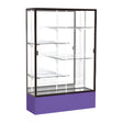 Spirit Purple Display Case (Unighted), Mirror Back w/ Dark Bronze aluminum frame finish, 72"H x 48"W x 16"D