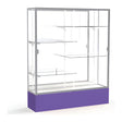 Spirit Purple Display Case (Unighted), Mirror Back w/ Satin Natural aluminum frame finish, 72"H x 60"W x 16"D