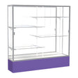 Spirit Purple Display Case (Unighted), Mirror Back w/ Satin Natural aluminum frame finish, 72"H x 72"W x 16"D