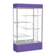 Spirit Purple Display Case (Lighted), Mirror Back w/ Satin Natural aluminum frame finish, 80"H x 48"W x 16"D