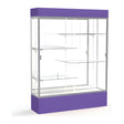 Spirit Purple Display Case (Lighted), Mirror Back w/ Satin Natural aluminum frame finish, 80"H x 60"W x 16"D