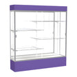 Spirit Purple Display Case (Lighted), Mirror Back w/ Satin Natural aluminum frame finish, 80"H x 72"W x 16"D
