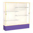 Spirit Purple Display Case (Unighted), Plaque Fabric Back w/ Champagne aluminum frame finish, 72"H x 72"W x 16"D