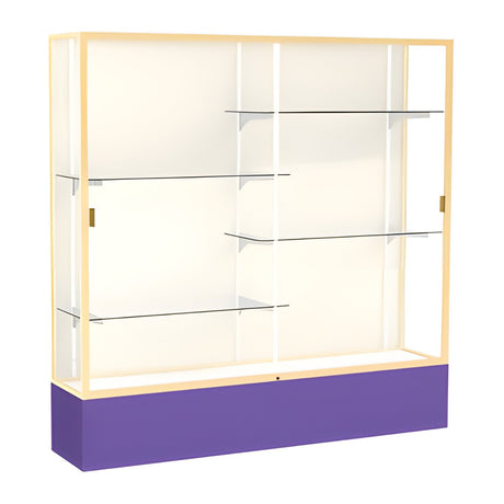 Spirit Purple Display Case (Unighted), Plaque Fabric Back w/ Champagne aluminum frame finish, 72"H x 72"W x 16"D