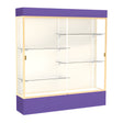 Spirit Purple Display Case (Lighted), Plaque Fabric Back w/ Champagne aluminum frame finish, 80"H x 72"W x 16"D