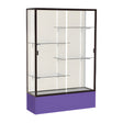 Spirit Purple Display Case (Unighted), Plaque Fabric Back w/ Dark Bronze aluminum frame finish, 72"H x 48"W x 16"D