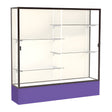 Spirit Purple Display Case (Unighted), Plaque Fabric Back w/ Dark Bronze aluminum frame finish, 72"H x 72"W x 16"D