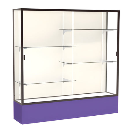 Spirit Purple Display Case (Unighted), Plaque Fabric Back w/ Dark Bronze aluminum frame finish, 72"H x 72"W x 16"D