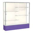 Spirit Purple Display Case (Unighted), Plaque Fabric Back w/ Satin Natural aluminum frame finish, 72"H x 72"W x 16"D