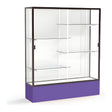 Spirit Purple Display Case (Unighted), White Laminate Back w/ Dark Bronze aluminum frame finish, 72"H x 60"W x 16"D
