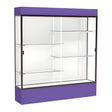 Spirit Purple Display Case (Lighted), White Laminate Back w/ Dark Bronze aluminum frame finish, 80"H x 72"W x 16"D