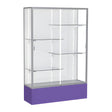 Spirit Purple Display Case (Unighted), White Laminate Back w/ Satin Natural aluminum frame finish, 72"H x 48"W x 16"D