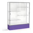 Spirit Purple Display Case (Unighted), White Laminate Back w/ Satin Natural aluminum frame finish, 72"H x 60"W x 16"D