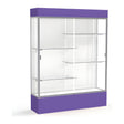 Spirit Purple Display Case (Lighted), White Laminate Back w/ Satin Natural aluminum frame finish, 80"H x 60"W x 16"D