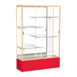 Spirit Red Display Case (Unighted), Mirror Back w/ Champagne aluminum frame finish, 72"H x 48"W x 16"D