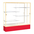 Spirit Red Display Case (Unighted), Mirror Back w/ Champagne aluminum frame finish, 72"H x 72"W x 16"D