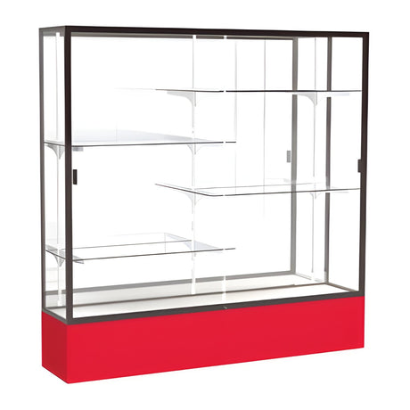 Spirit Red Display Case (Unighted), Mirror Back w/ Dark Bronze aluminum frame finish, 72"H x 72"W x 16"D