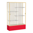 Spirit Red Display Case (Unighted), Plaque Fabric Back w/ Champagne aluminum frame finish, 72"H x 48"W x 16"D