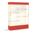 Spirit Red Display Case (Lighted), Plaque Fabric Back w/ Champagne aluminum frame finish, 80"H x 60"W x 16"D