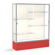 Spirit Red Display Case (Unighted), Plaque Fabric Back w/ Satin Natural aluminum frame finish, 72"H x 60"W x 16"D