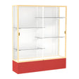 Spirit Red Display Case (Unighted), White Laminate Back w/ Champagne aluminum frame finish, 72"H x 60"W x 16"D