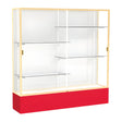 Spirit Red Display Case (Unighted), White Laminate Back w/ Champagne aluminum frame finish, 72"H x 72"W x 16"D
