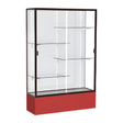 Spirit Red Display Case (Unighted), White Laminate Back w/ Dark Bronze aluminum frame finish, 72"H x 48"W x 16"D